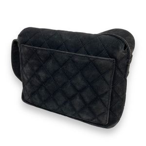 Chanel Bag Suede Matelasse Black Shoulder Quilted